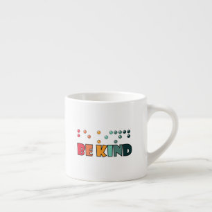 Wees attentie voor braille alfabetisme espresso kop
