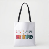Wees attentie voor braille alfabetisme tote bag (Voorkant)