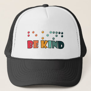 Wees attentie voor braille alfabetisme trucker pet