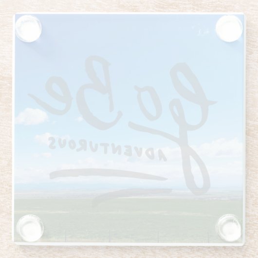 Wees avontuurlijk glazen onderzetter (Achterkant)