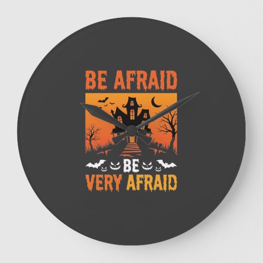 Wees Bang Huis Halloween Ontwerp Grote Klok (Voorkant)