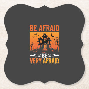 Wees Bang Huis Halloween Ontwerp Kartonnen Onderzetters
