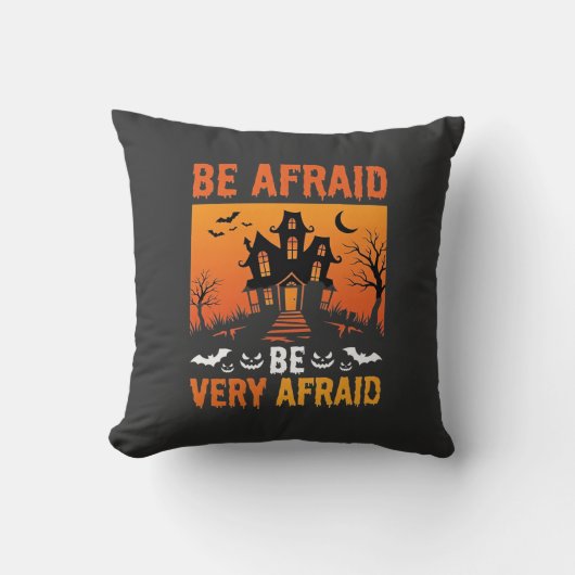 Wees Bang Huis Halloween Ontwerp Kussen (Voorkant)