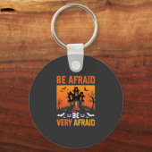 Wees Bang Huis Halloween Ontwerp Sleutelhanger (Voorkant)