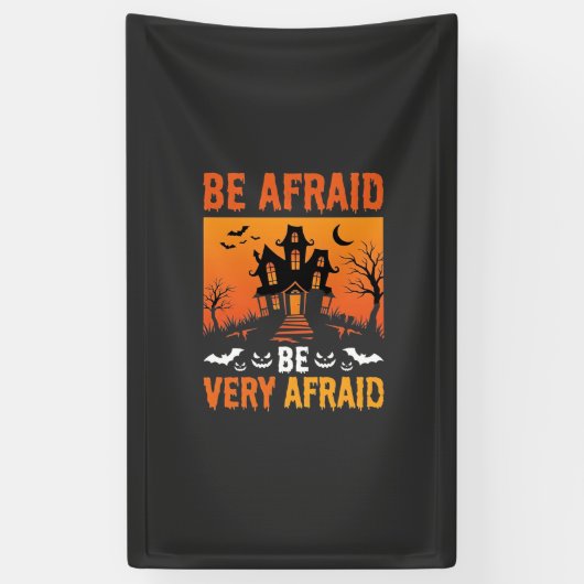 Wees Bang Huis Halloween Ontwerp Spandoek (Verticaal)