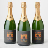 Wees Bang Huis Halloween Ontwerp Sparkling Wijnetiket (Flessen)