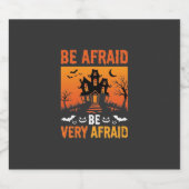 Wees Bang Huis Halloween Ontwerp Sparkling Wijnetiket (Enkel label)