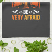 Wees Bang Huis Halloween Ontwerp Theedoek (Gevouwen)