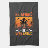 Wees Bang Huis Halloween Ontwerp Theedoek (Verticaal)