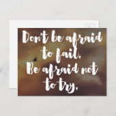 Wees bang om niet te proberen citeren briefkaart (Voorkant / Achterkant)