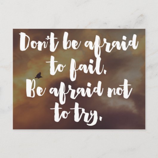 Wees bang om niet te proberen citeren briefkaart (Voorkant)