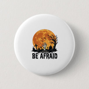 Wees Bang Vintage Halloween Kerkhof Vector Ontwerp Ronde Button 5,7 Cm