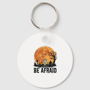 Wees Bang Vintage Halloween Kerkhof Vector Ontwerp Sleutelhanger