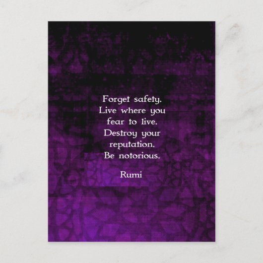 Wees beruchte Rumi Inspirerend prijsopgave Briefkaart (Voorkant)