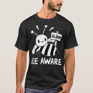Wees bewust bij met alarmbord t-shirt