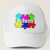 "Wees bewust" Petten om mensen bewust te maken van (Voorkant)