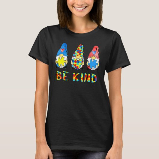 Wees bewust van autisme Gnomen Kinder 3 T-shirt (Voorkant)