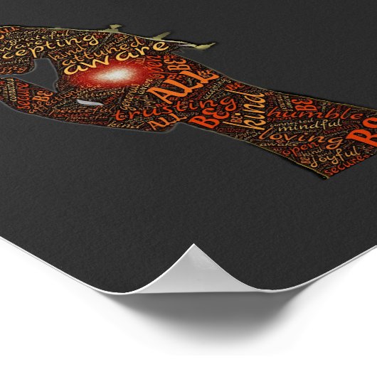 Wees bewust van Inspirerend Word Art Design Poster (Hoek)