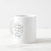 Wees bewust, wees dankbaar, wees positief koffiemok (Voorkant links)