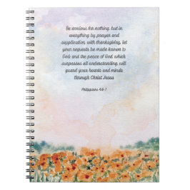 Wees bezorgd voor niets Bijbelvers Dagboek Dagboek Notitieboek