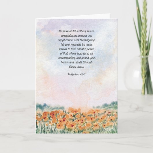 Wees bezorgd voor niets Christelijke Bijbelvers Ka Bedankkaart (Voorkant)