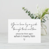 Wees bij mijn kant bruidsmeisje, gevouwen Kaart (Staand voorkant)