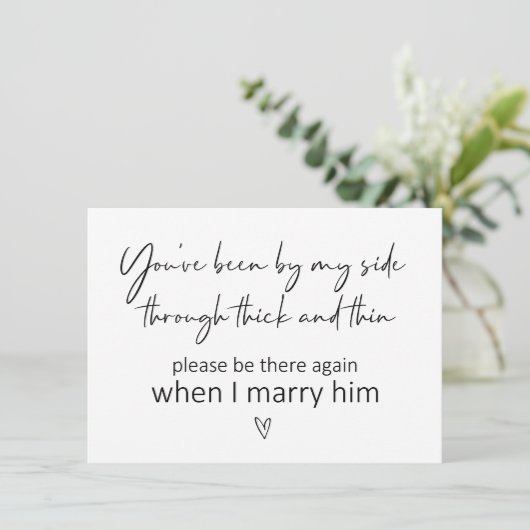 Wees bij mijn kant bruidsmeisje, gevouwen Kaart (Staand voorkant)