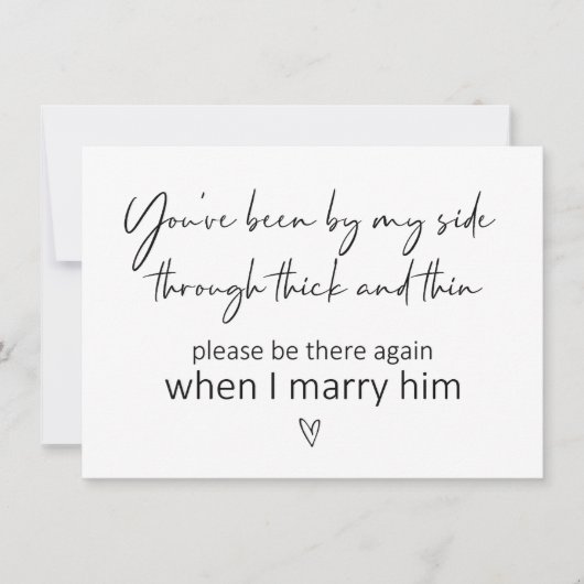 Wees bij mijn kant bruidsmeisje, gevouwen Kaart (Voorkant)