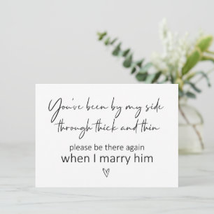 Wees bij mijn kant bruidsmeisje, gevouwen Kaart