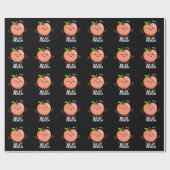 Wees bij Peach Funny Fruit Pun Dark BG Cadeaupapier (Vlak)