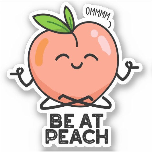 Wees bij Peach Funny Fruit Pun Sticker (Voorkant)