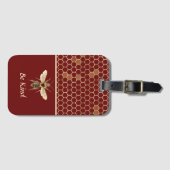 Wees bijen en honingraat bagagelabel (Voorkant (horizontaal))