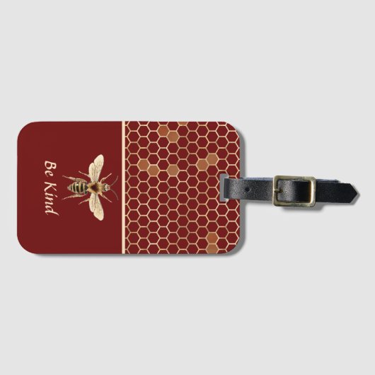 Wees bijen en honingraat bagagelabel (Voorkant (horizontaal))
