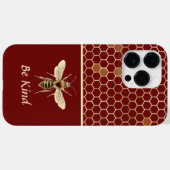 Wees bijen en honingraat op Bourgogne Case-Mate iPhone Case (Achterkant (horizontaal))