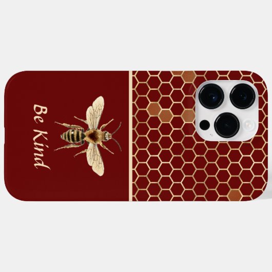 Wees bijen en honingraat op Bourgogne Case-Mate iPhone Case (Achterkant (horizontaal))