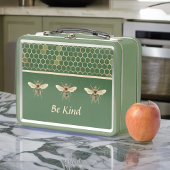 Wees bijen en honingraat op  groen