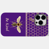 Wees bijen en honingraat op Paars Case-Mate iPhone Case (Achterkant (horizontaal))