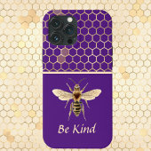 Wees bijen en honingraat op Paars Case-Mate iPhone Case