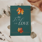 Wees bladverliefd Blauwgroen roest elegante herfst Kaart