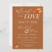 Wees bladverliefdheid herfstbladeren verbrande Ora Save The Date (Voorkant)