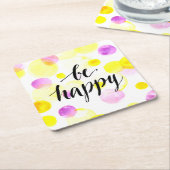 Wees blij 2 kartonnen onderzetters (Schuin)