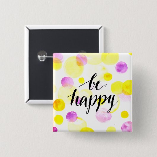 Wees blij 2 vierkante button 5,1 cm (Voorkant /achterkant)