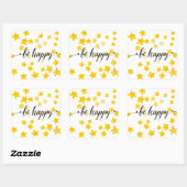 Wees blij 3 vierkante sticker (Vel)