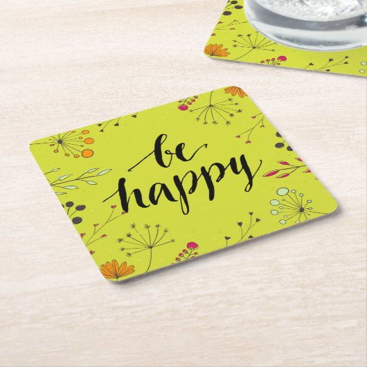 Wees blij 5 kartonnen onderzetters (Schuin)