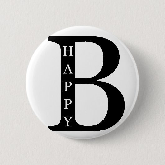 Wees blij (aan de binnenkant...zwart) ronde button 5,7 cm (Voorkant)