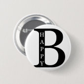 Wees blij (aan de binnenkant...zwart) ronde button 5,7 cm (Voorkant /achterkant)