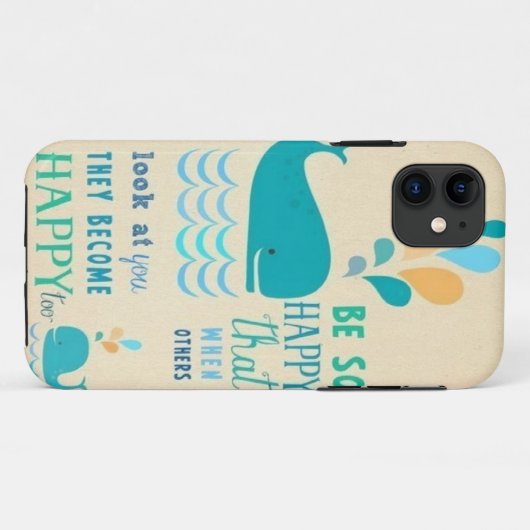 Wees blij als iPhone 5 hoesje walvis! (Achterkant (horizontaal))