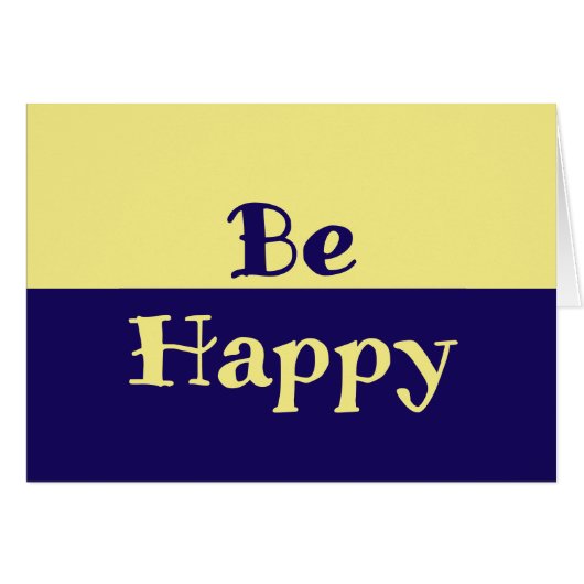 Wees blij Blank Kaarten (Butter Yellow & Navy Blue (Voorkant Horizontaal)