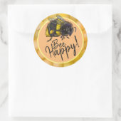 Wees blij! Bumblebee Ronde Sticker (Tas)