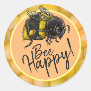 Wees blij! Bumblebee Ronde Sticker